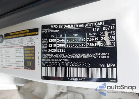 2015 Mercedes-Benz Glk 350 4Matic z USA, uszkodzony, nr VIN WDCGG8JB3FG337703